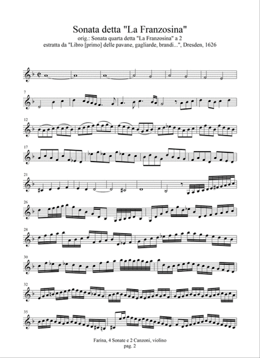 4 Sonate e 2 Canzoni per violino e b.c. (Dresden, 1626-1628) Violin scores gallery preview page 3