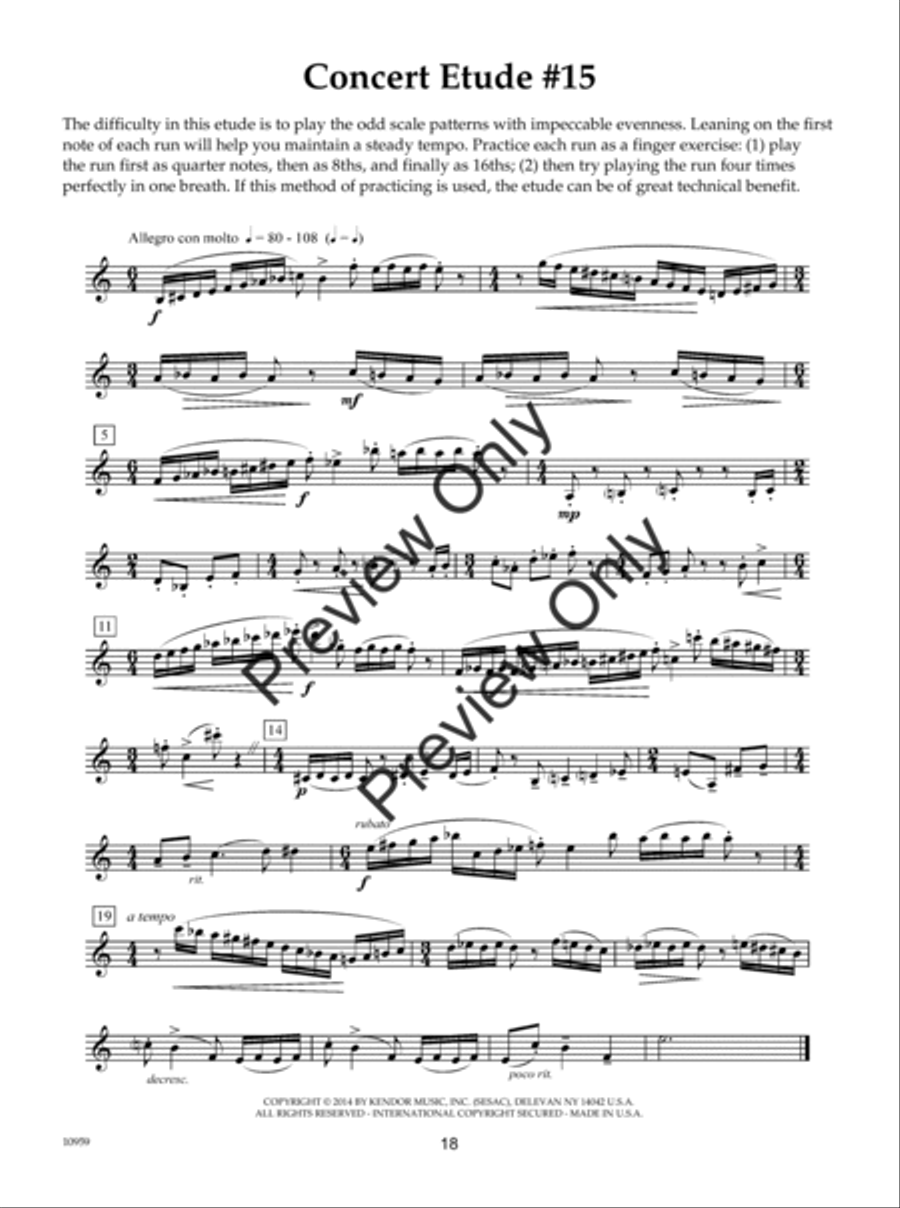 Concert Etudes B-Flat Clarinet scores gallery preview page 19