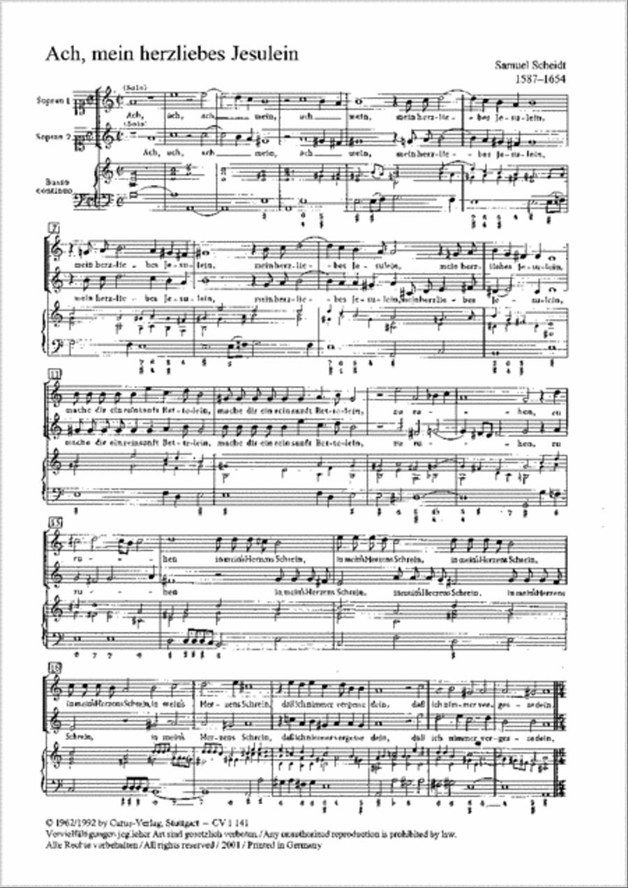 Ach, mein herzliebes Jesulein SSATB scores gallery preview page 1