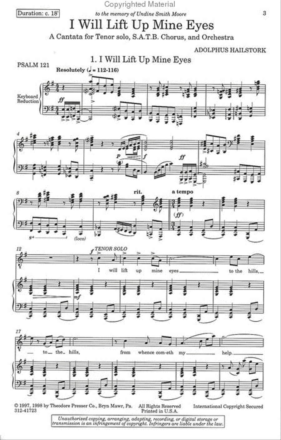 I Will Lift Up Mine Eyes 4-Part scores gallery preview page 2