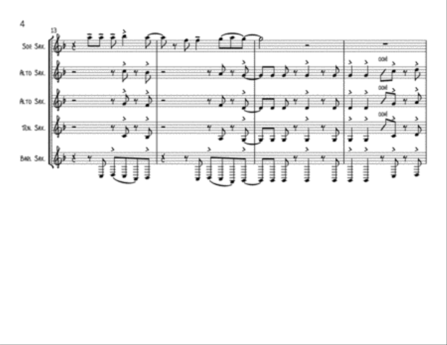 Locked Out Of Heaven Woodwind Quintet scores gallery preview page 4