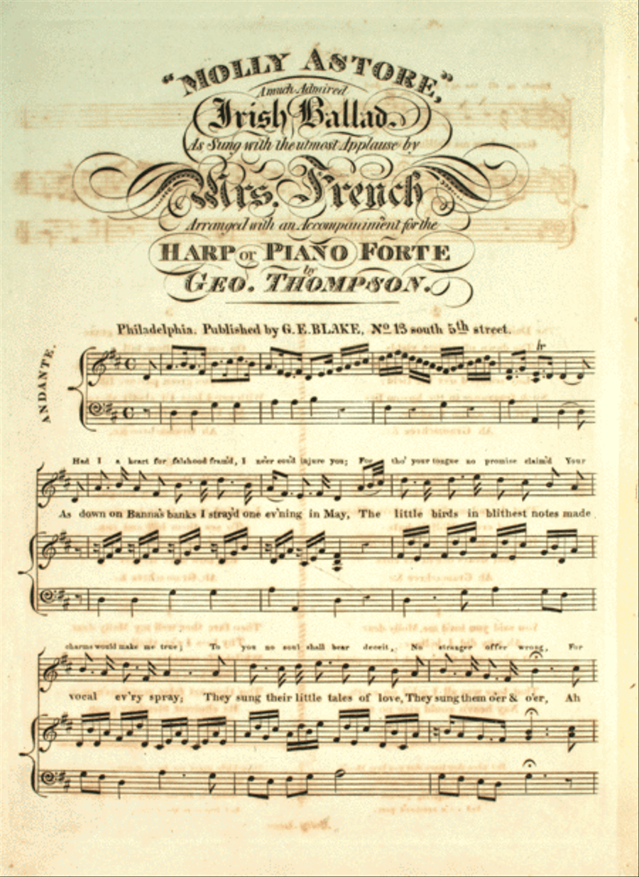 Molly Astore. A Much Admired Irish Ballad Voice scores gallery preview page 1