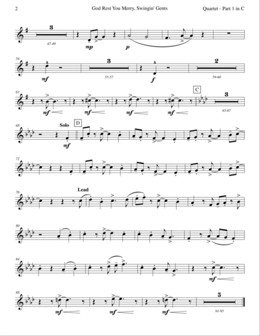 God Rest You Merry, Gentlemen (Mixed Quartet) Viola scores gallery preview page 6