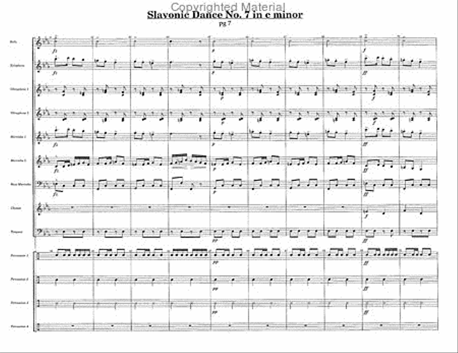 Slavonic Dance #7 in C minor Percussion Ensemble scores gallery preview page 3