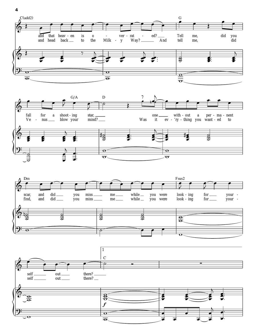 Drops Of Jupiter (Tell Me) Piano, Vocal scores gallery preview page 4