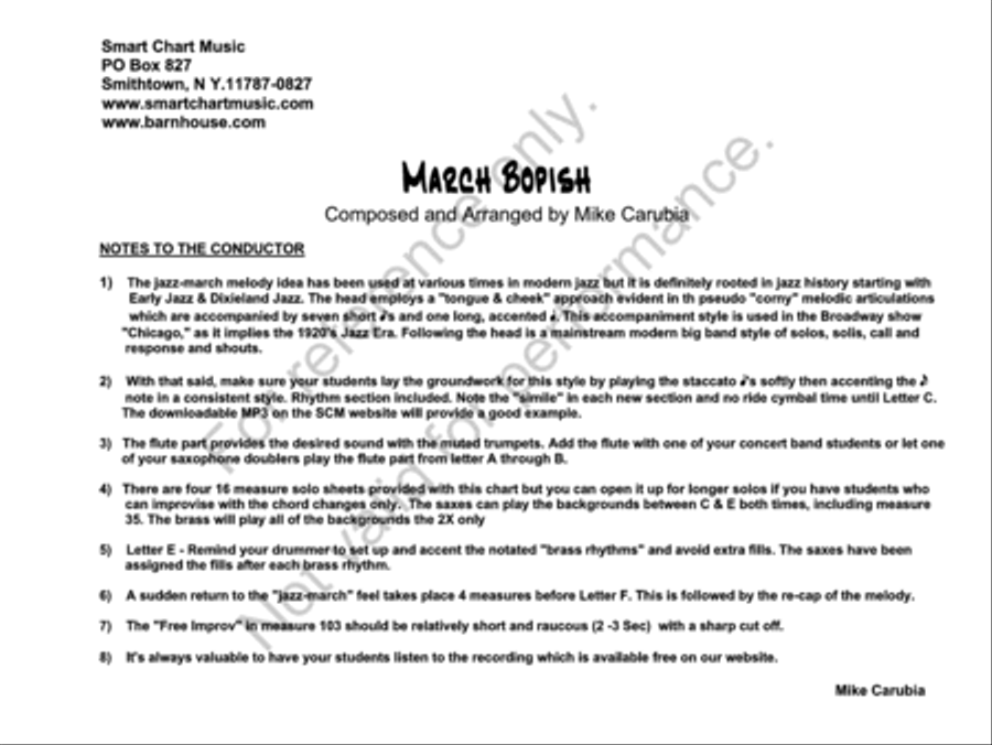 March Bopish Jazz Ensemble scores gallery preview page 2