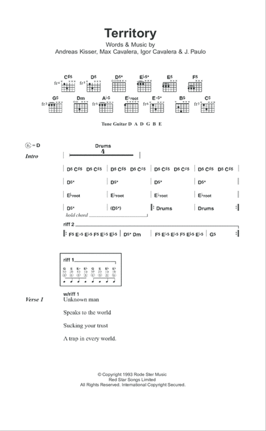 Territory Electric Guitar scores gallery preview page 1