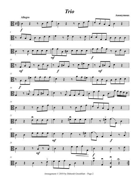 Background Trios for Strings, Volume 1 - Viola C