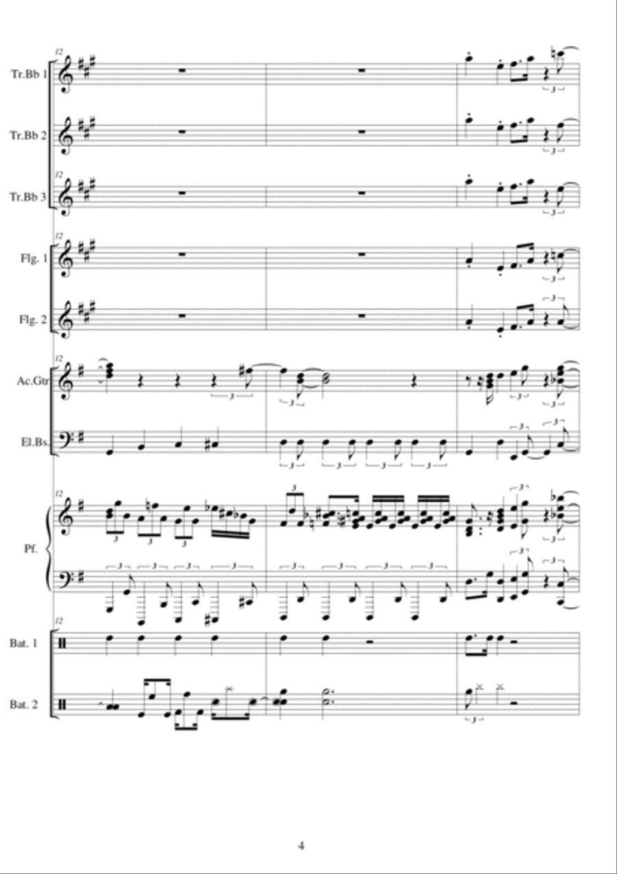 Italian Swingin' Boogie for piano and brass Piano scores gallery preview page 4