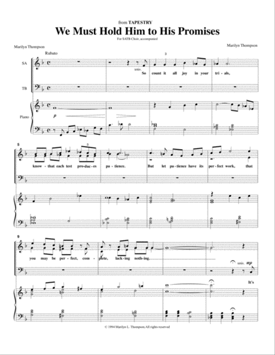 We Must Hold Him to His Promises--Octavo 4-Part scores gallery preview page 2