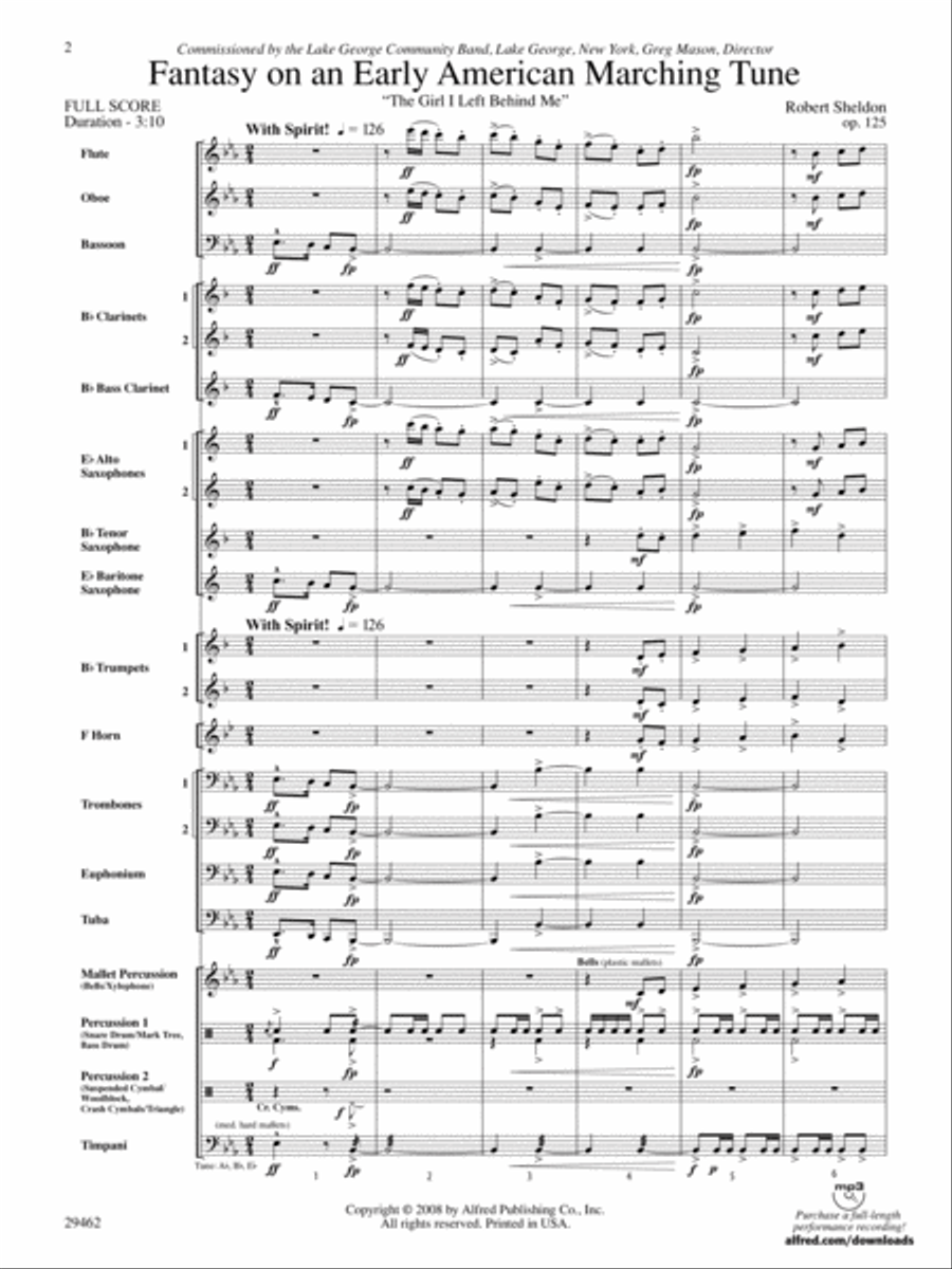 Fantasy on an Early American Marching Tune: Score Concert Band scores gallery preview page 2