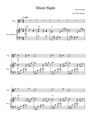 Silent Night (Viola Solo with Piano)