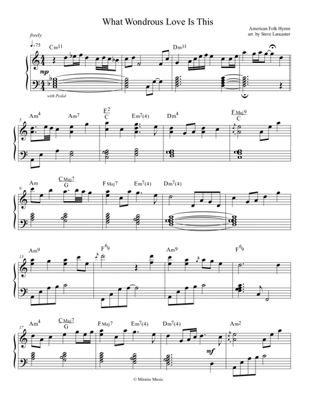 What Wondrous Love Is This - Celtic arr. for solo piano image number null
