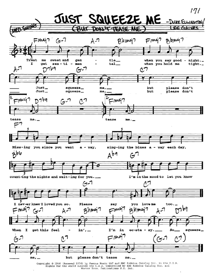 Just Squeeze Me (But Don't Tease Me) Voice scores gallery preview page 1