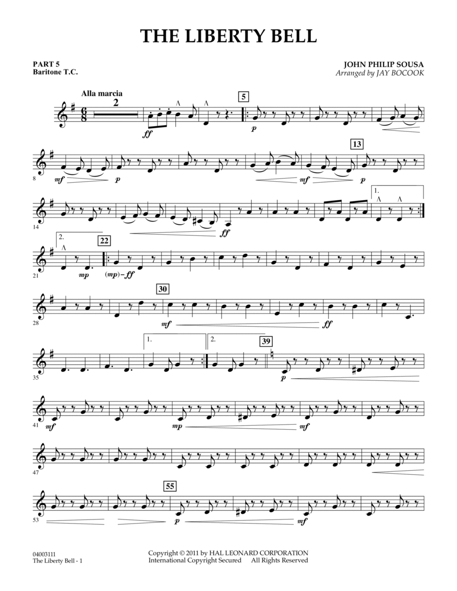 Book cover for The Liberty Bell - Pt.5 - Baritone T.C.