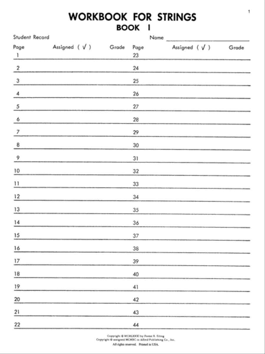 Workbook for Strings, Book 1 Chamber Orchestra scores gallery preview page 2