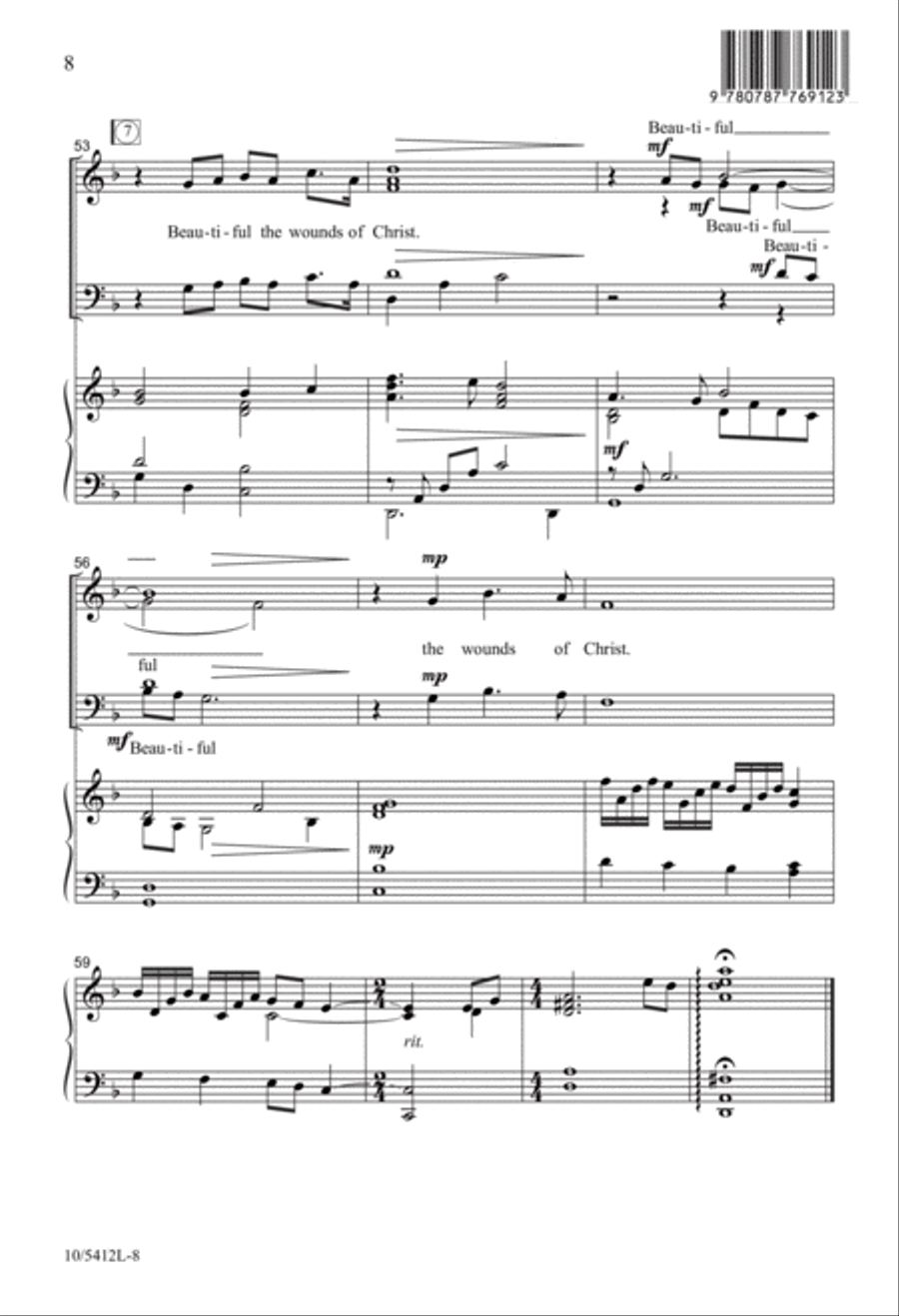 Beautiful the Wounds of Christ 4-Part scores gallery preview page 8