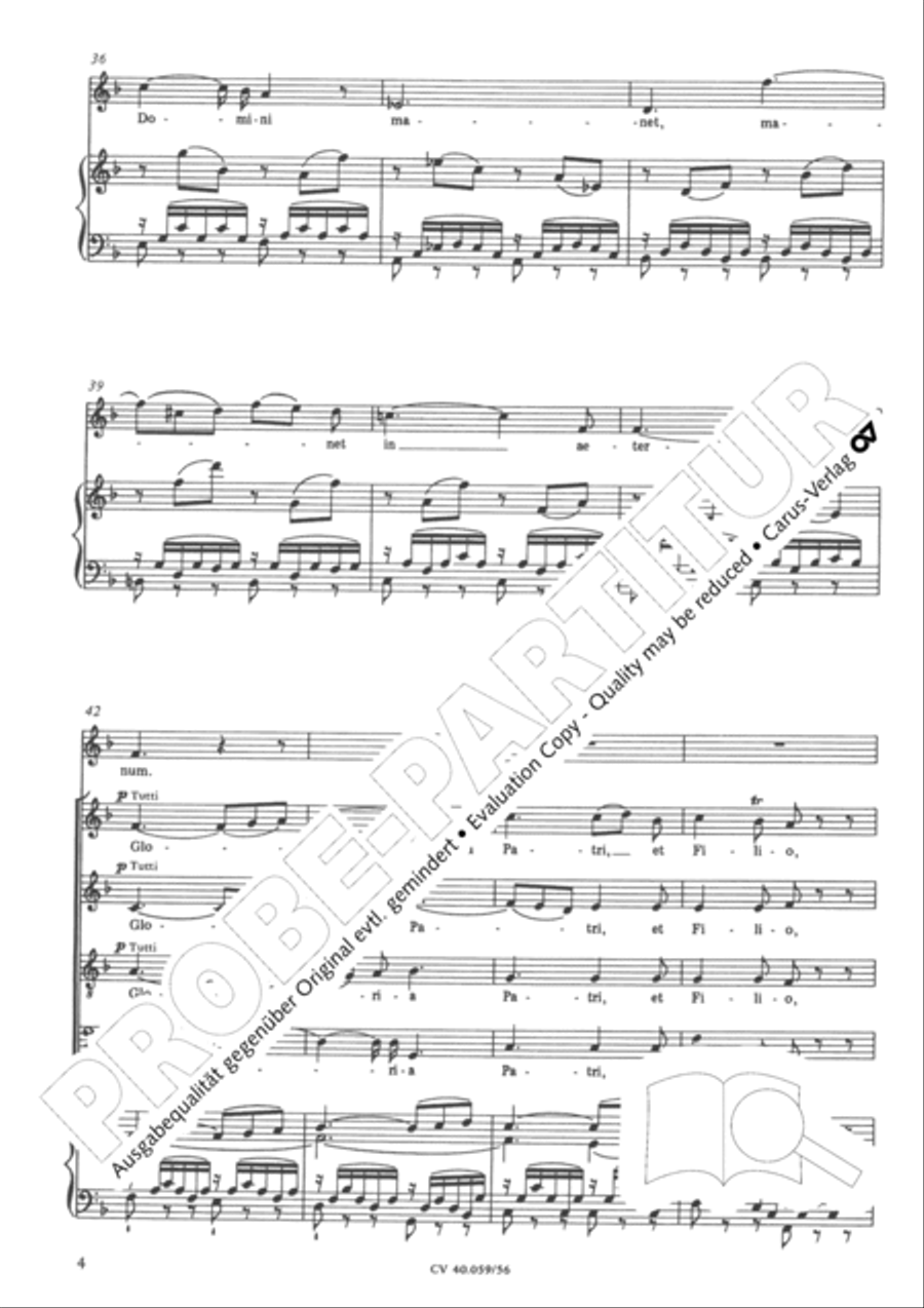 Laudate Dominum in F 4-Part scores gallery preview page 5