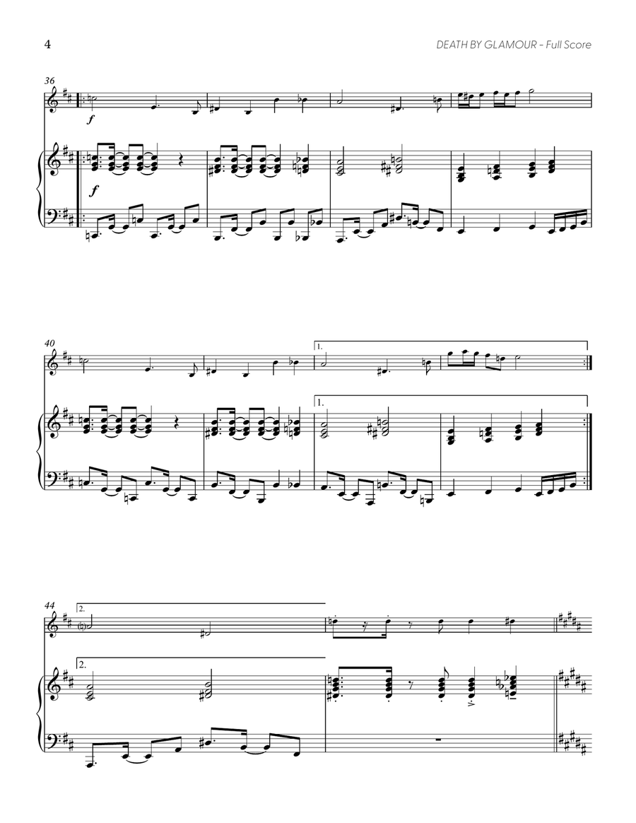 Death by Glamour (from UNDERTALE) (for Solo Violin with Piano Accompaniment) Violin Solo scores gallery preview page 5