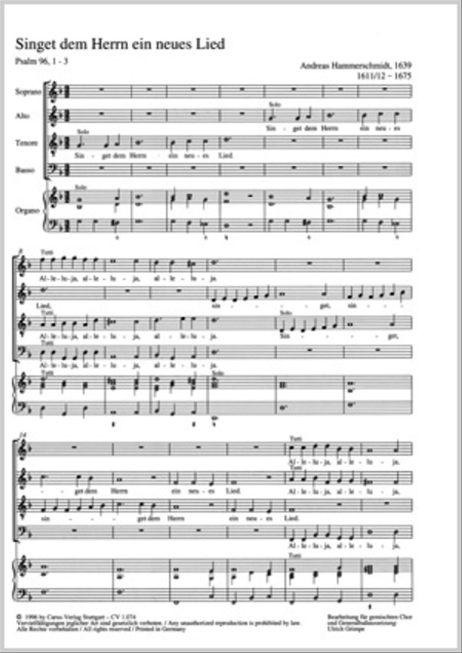 Sing to the Lord a new song (Singet dem Herrn ein neues Lied) 4-Part scores gallery preview page 1