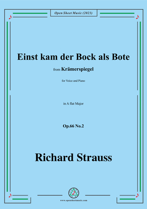 Book cover for Richard Strauss-Einst kam der Bock als Bote,in A flat Major,Op.66 No.2