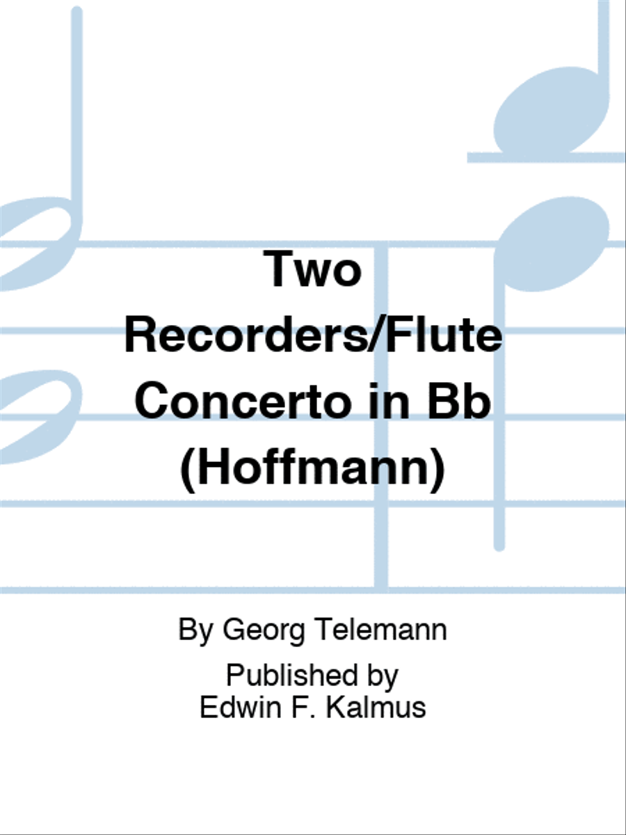 Two Recorders/Flute Concerto in Bb (Hoffmann) Orchestra scores gallery preview page 1