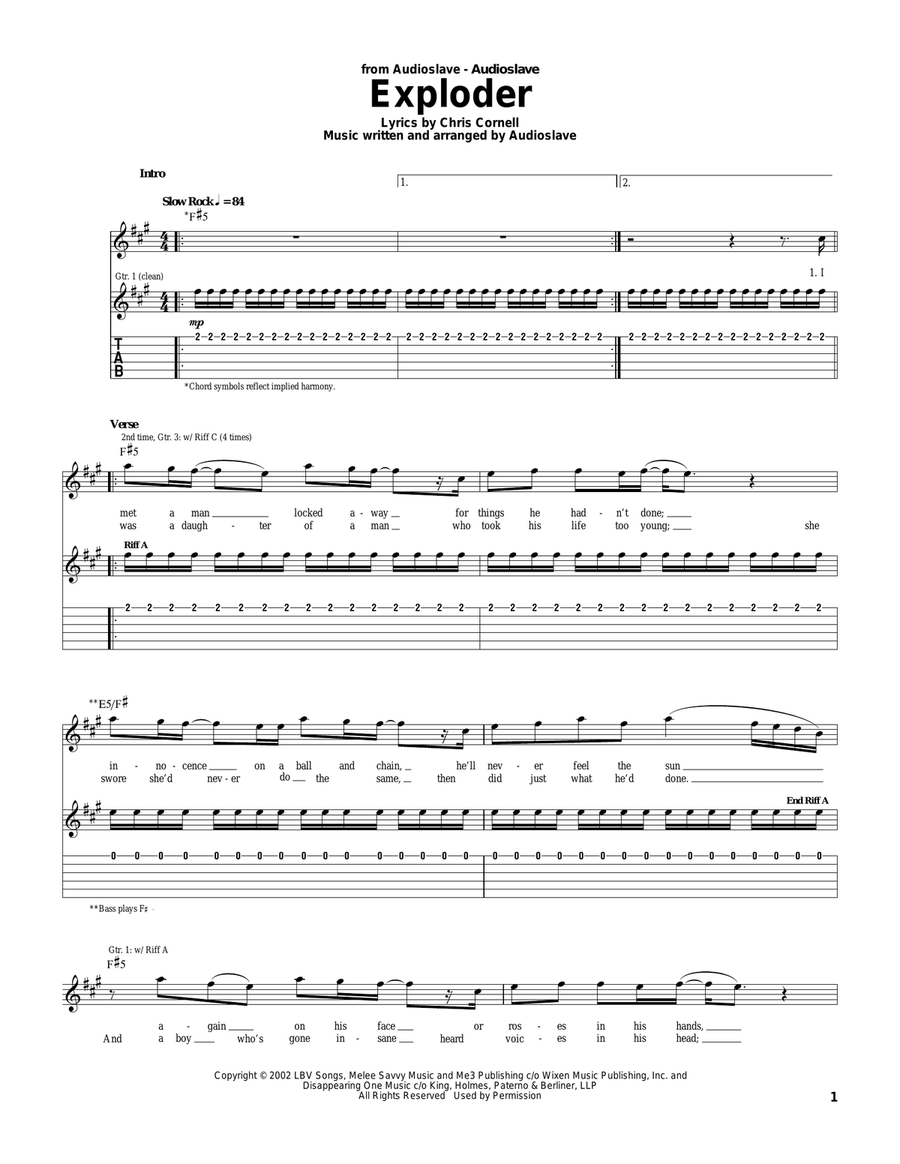 Exploder Electric Guitar scores gallery preview page 1