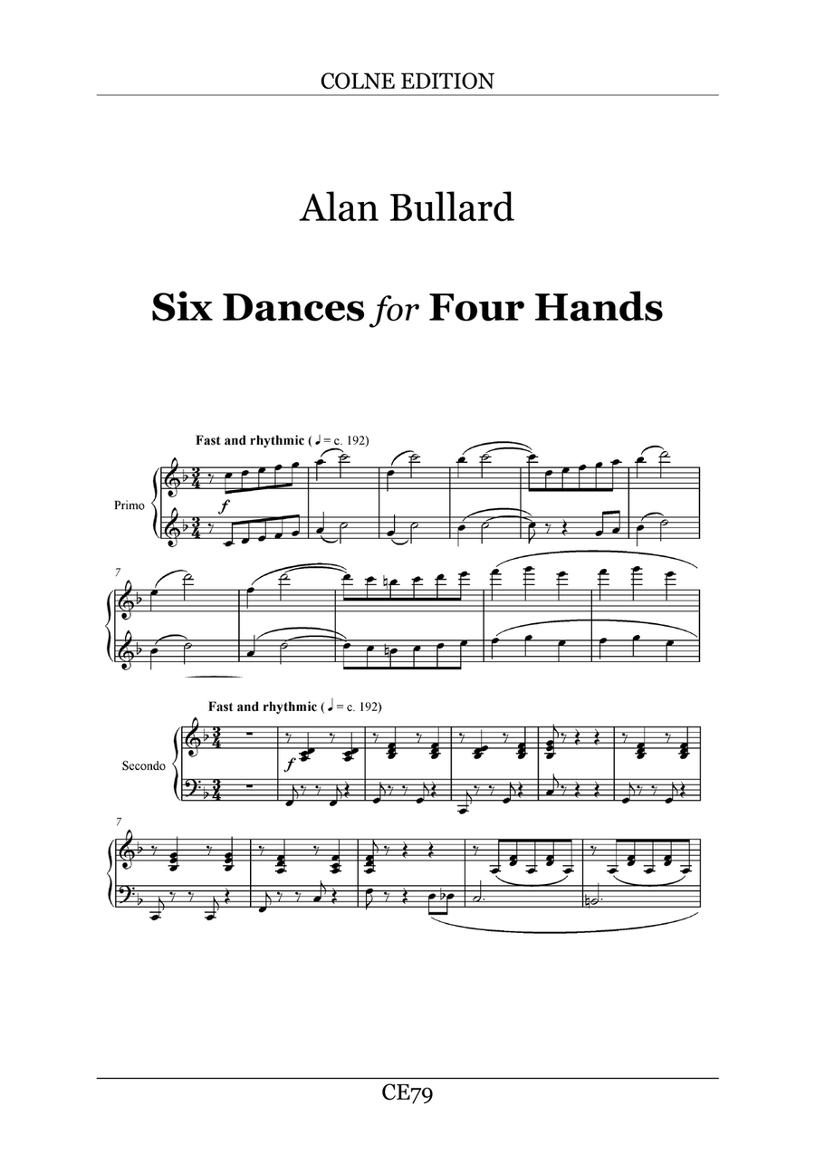 Six Dances for Four Hands (two players at one piano) Piano Method scores gallery preview page 1