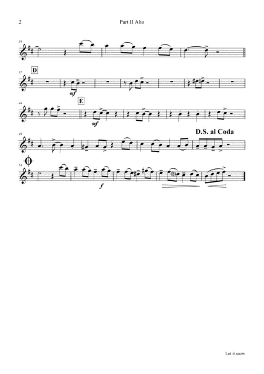 Let It Snow! Let It Snow! Let It Snow! Saxophone Quartet scores gallery preview page 6