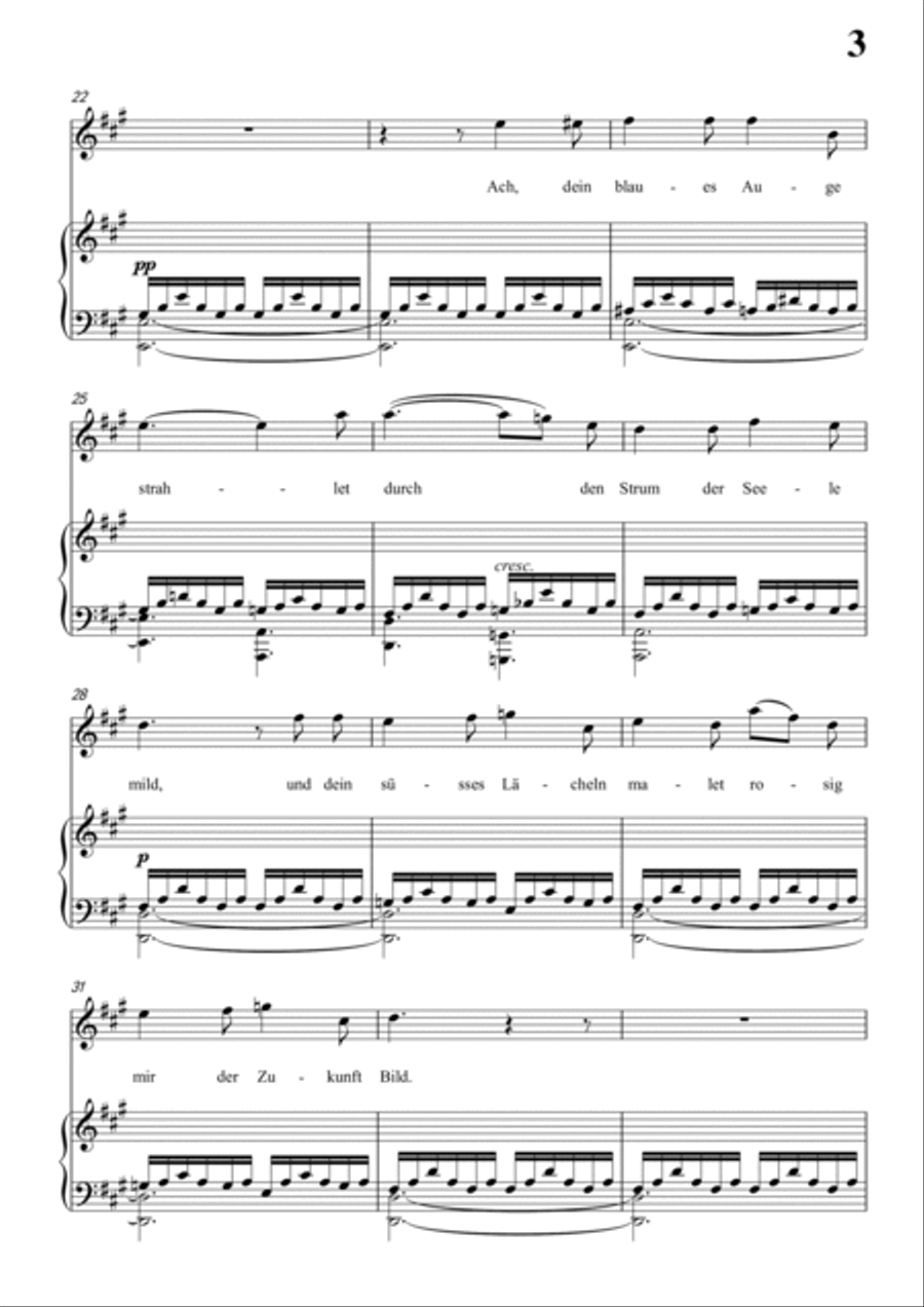 Schubert-Als ich sie errothen sah in A for Vocal and Piano Voice scores gallery preview page 4