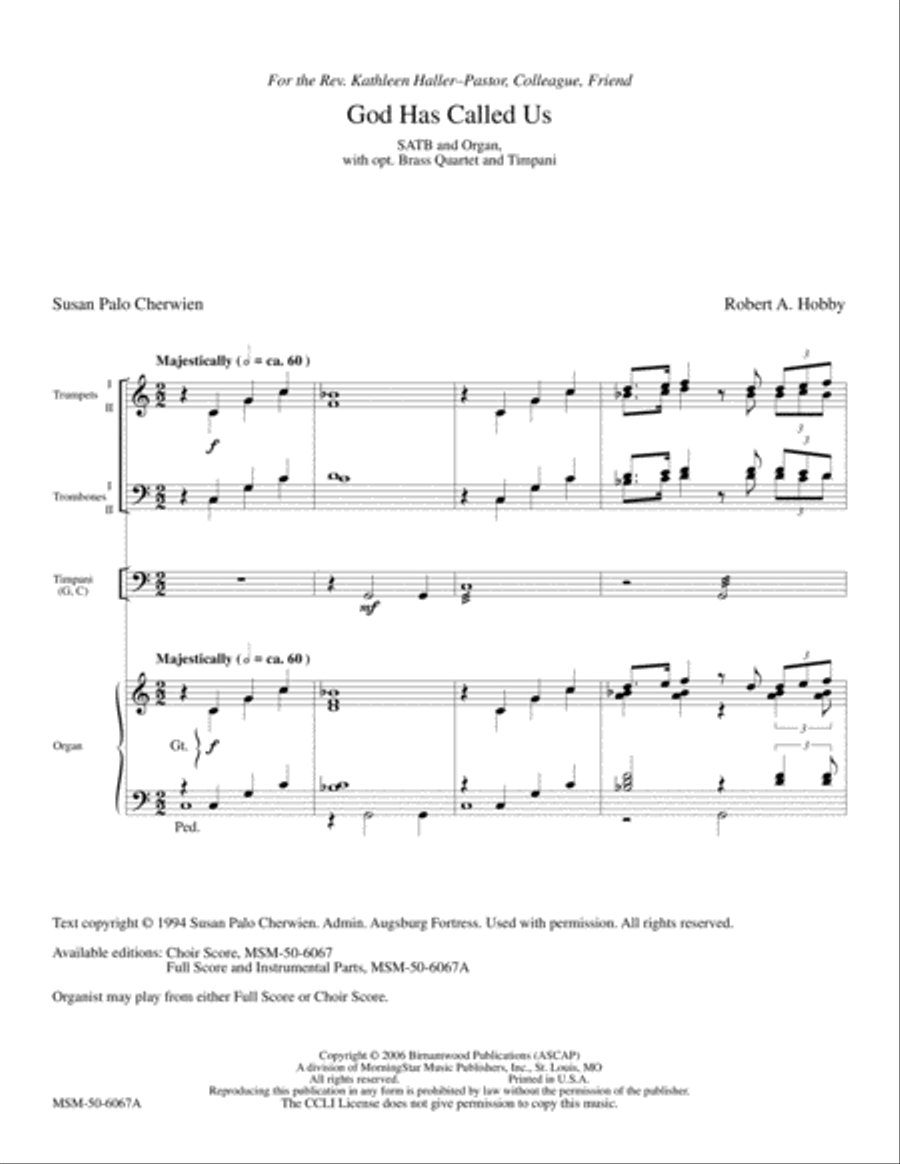 God Has Called Us (Full Score) Choir scores gallery preview page 2