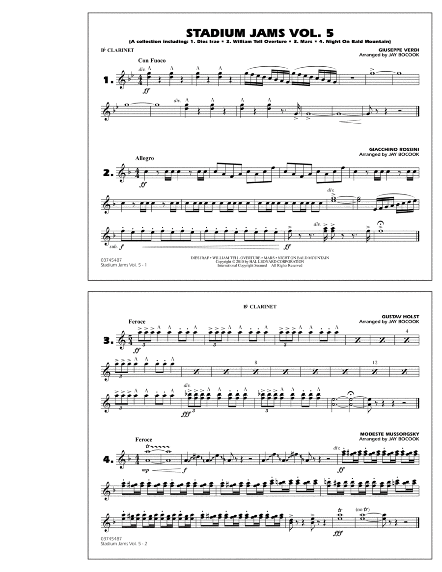 Stadium Jams: Vol. 5 - Bb Clarinet
