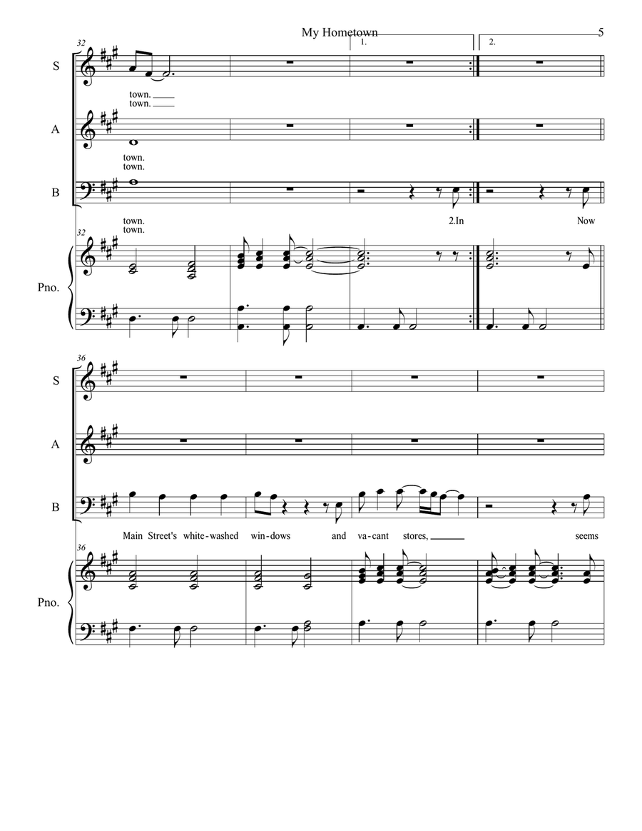 My Hometown 3-Part scores gallery preview page 5