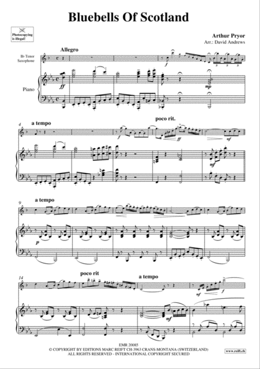Bluebells Of Scotland Bluebells Of Scotland Tenor Saxophone scores gallery preview page 3