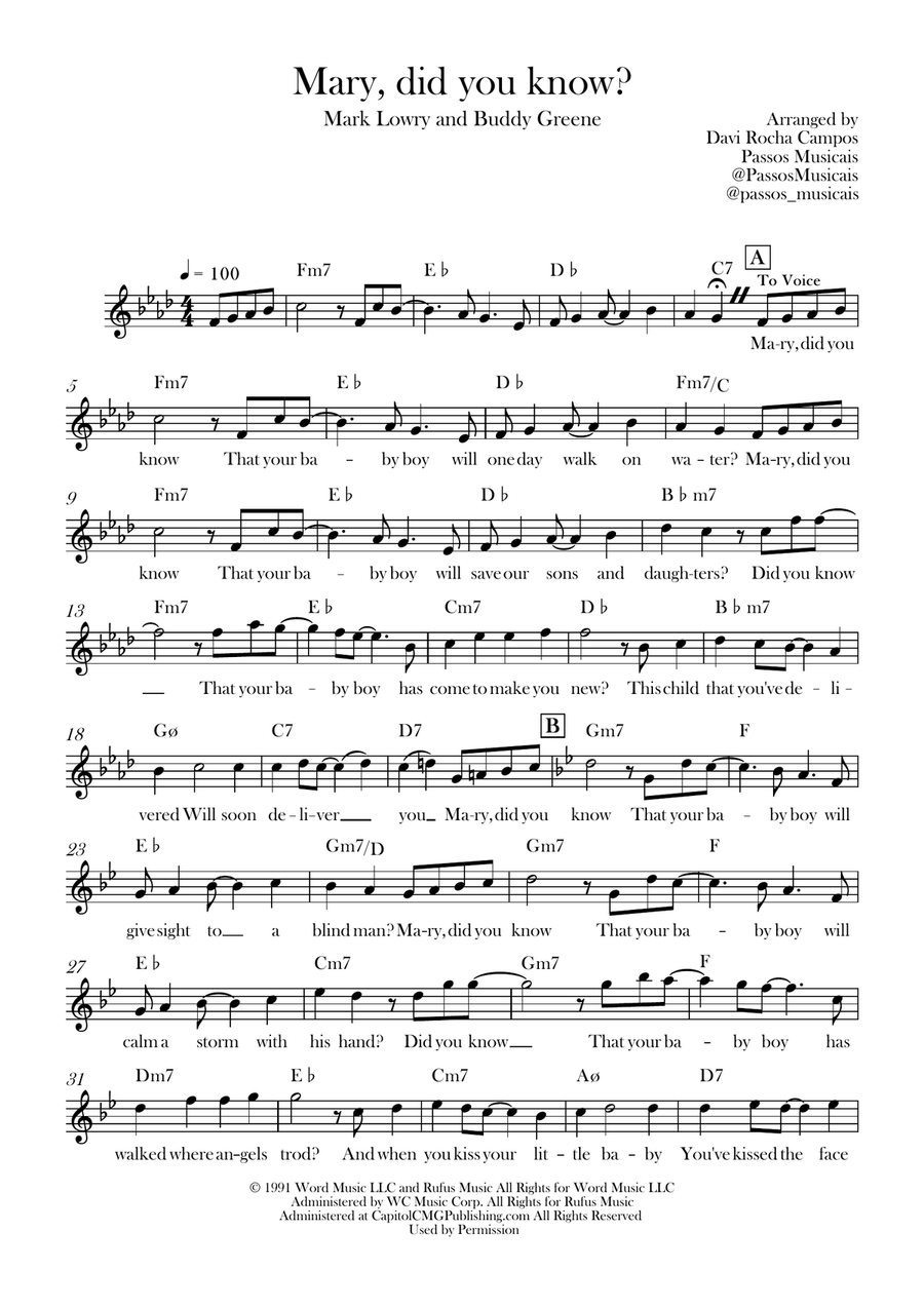 Mary, Did You Know? Mary, Did You Know? Piano scores gallery preview page 1