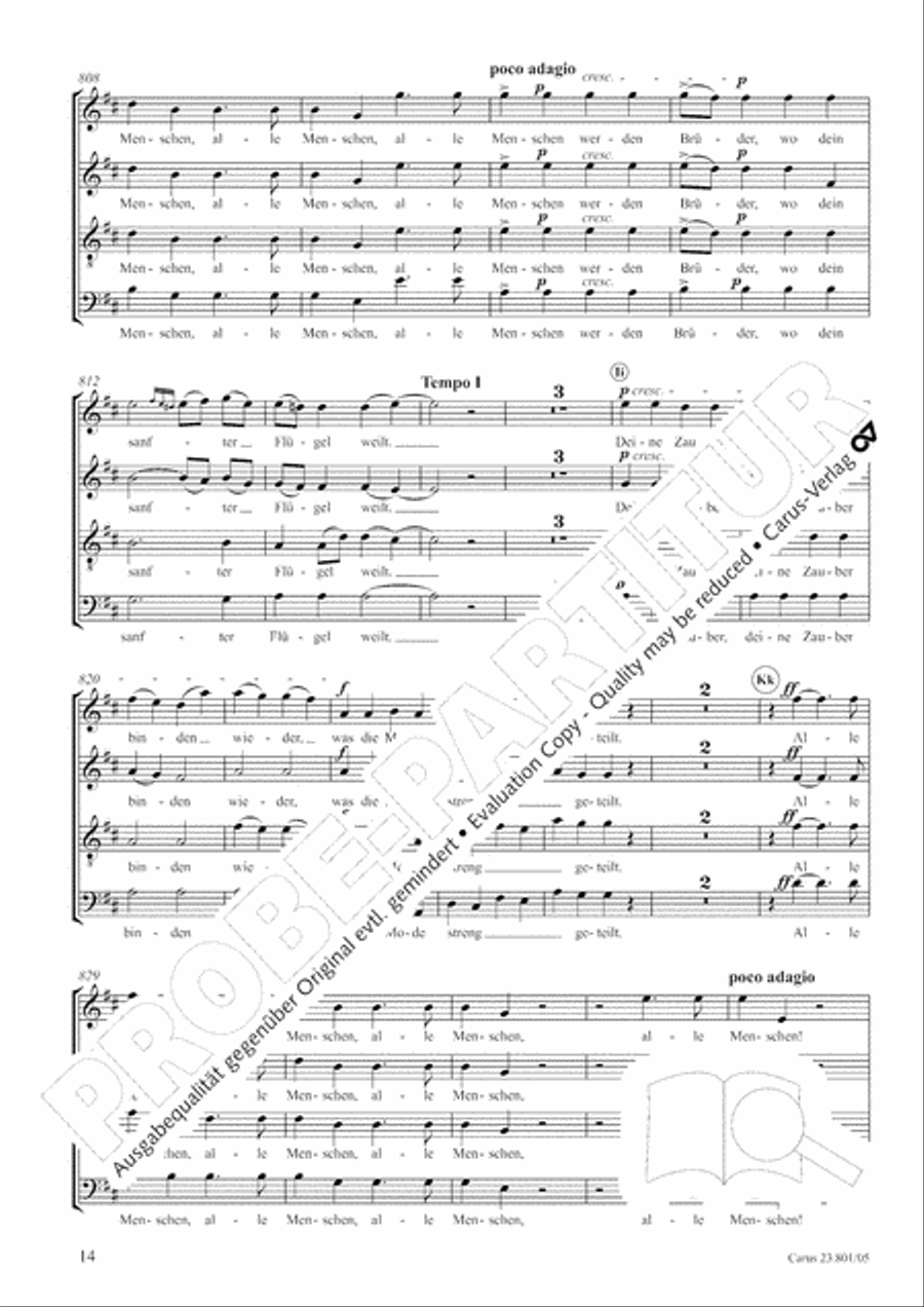 Symphony No. 9, Op. 125 - Finale (Choral Symphony) 4-Part scores gallery preview page 15