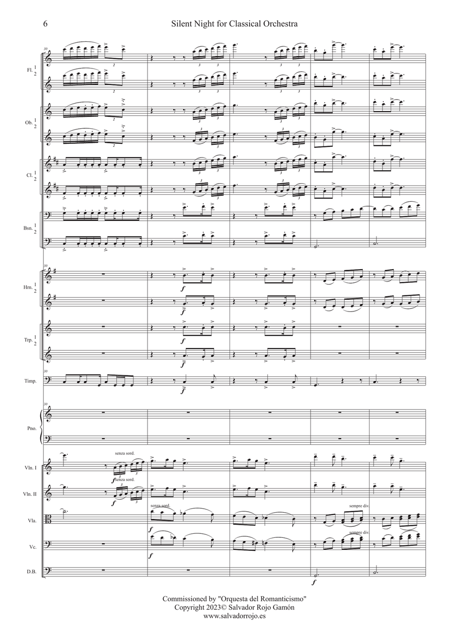 Silent Night for Classical Orchestra Chamber Orchestra scores gallery preview page 6