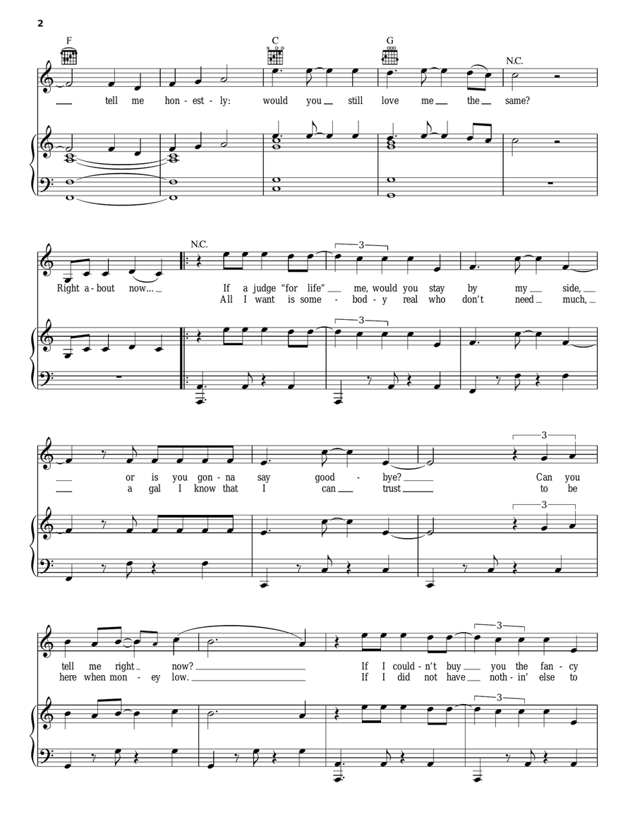 Locked Away Piano, Vocal, Guitar scores gallery preview page 2