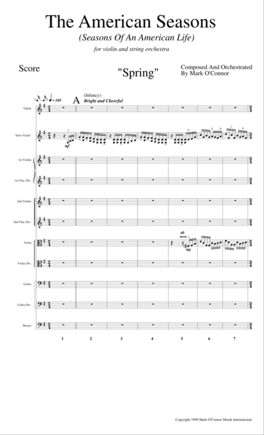 The American Seasons (score – violin and string orchestra) image number null