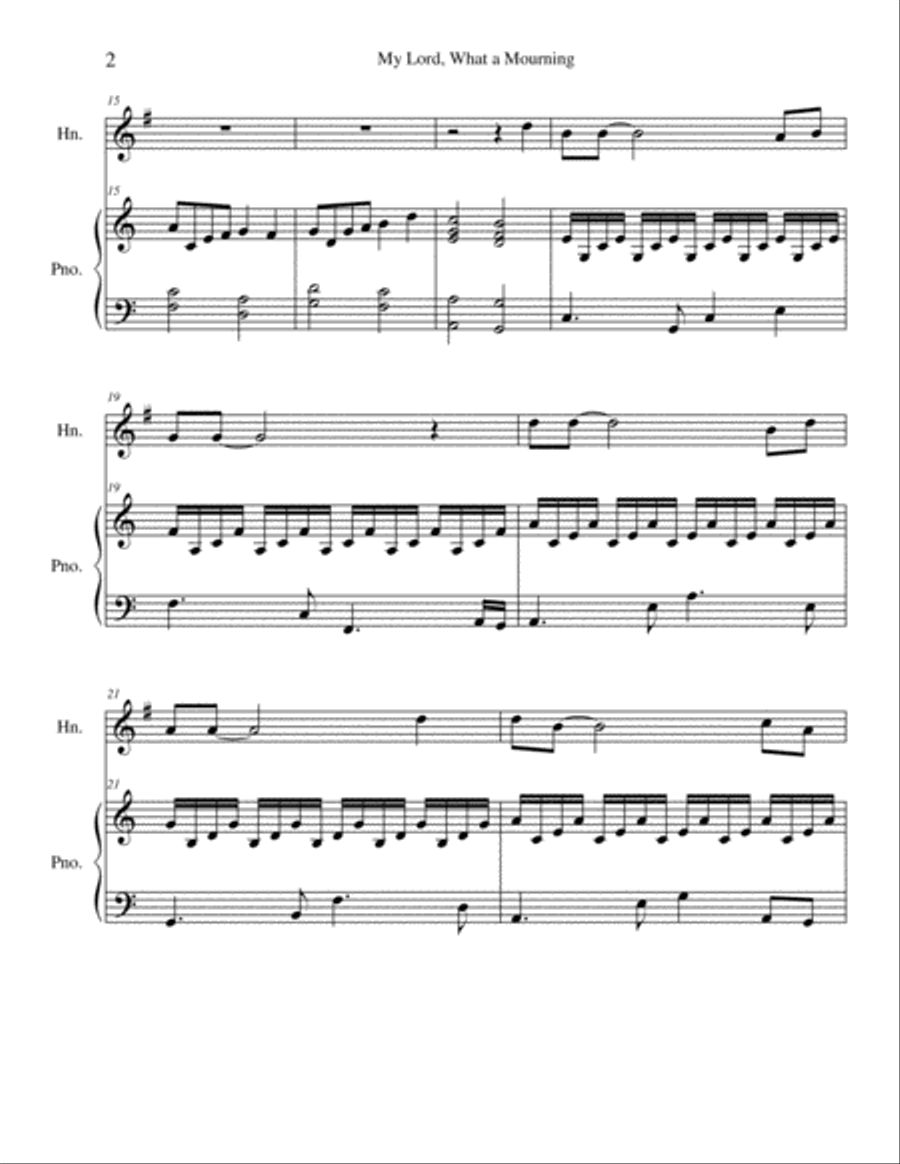 My Lord, What a Mourning Horn scores gallery preview page 2