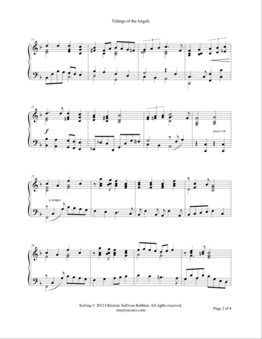 Tidings of the Angels Piano Solo scores gallery preview page 2