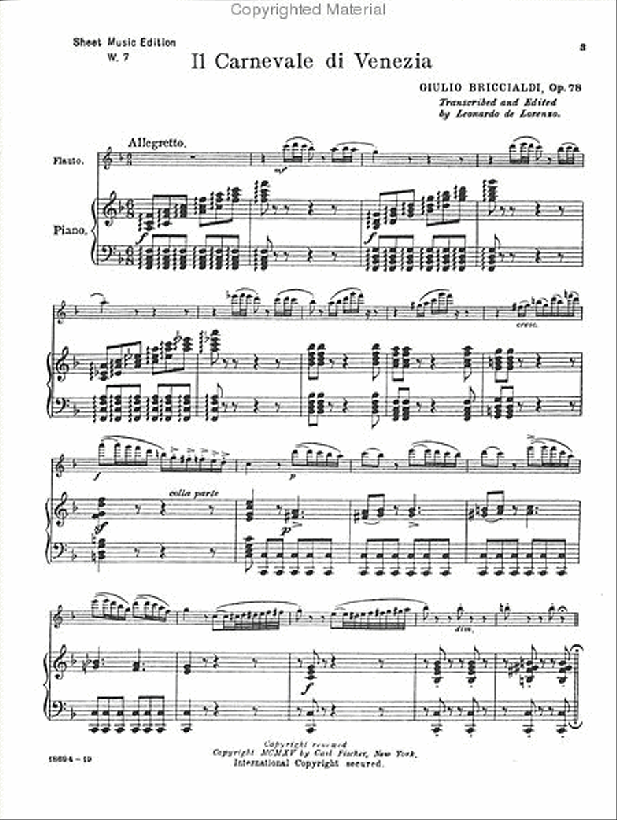 Il Carnevale Di Venezia Flute Solo scores gallery preview page 2