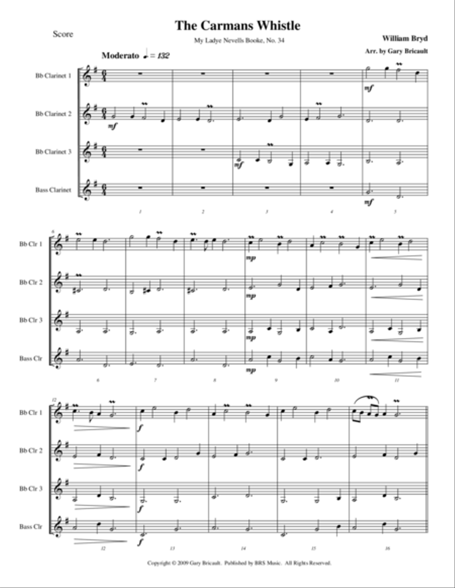 The Carmans Whistle Clarinet Quartet scores gallery preview page 2