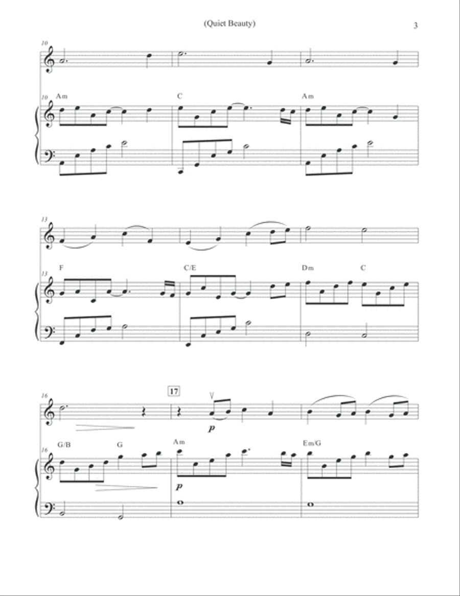 Quiet Beauty - Violin & Piano Quiet Beauty - Violin & Piano Violin Solo scores gallery preview page 3