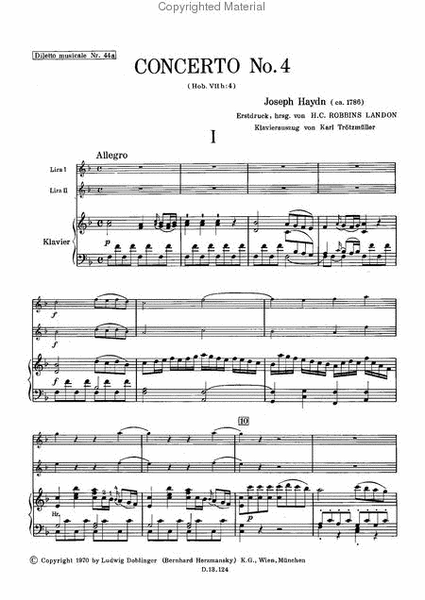 Concerto Nr. 4 F-Dur Hob. VIIh:4