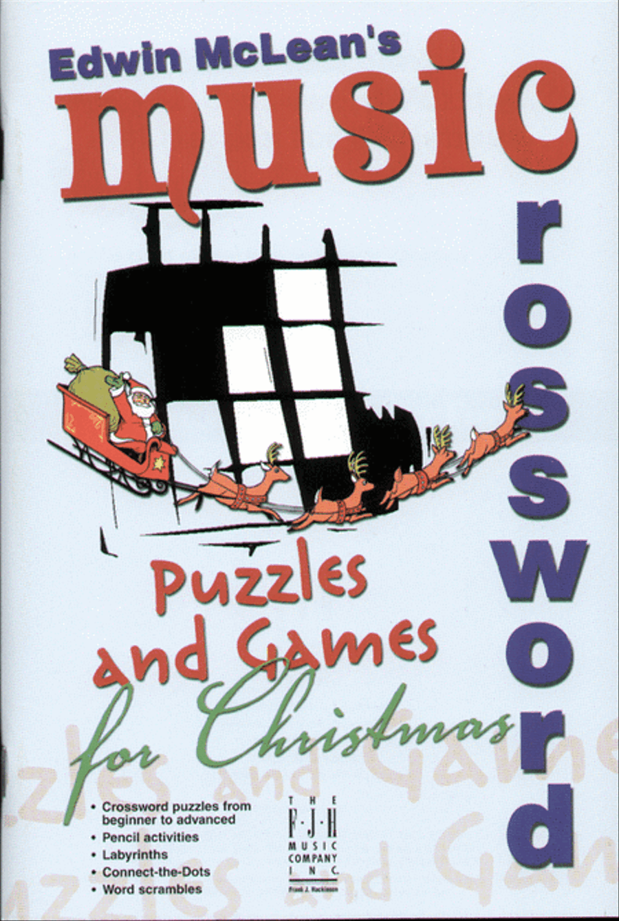 Edwin McLean's Music Crossword Puzzles and Games for Christmas Piano Method scores gallery preview page 1