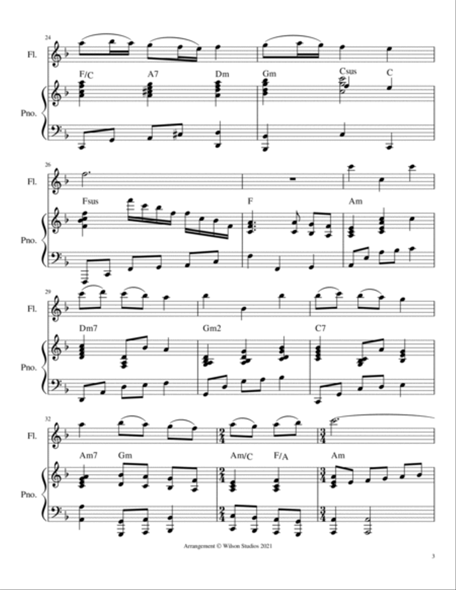 America (My Country 'Tis of Thee)--flute solo Flute Solo scores gallery preview page 3