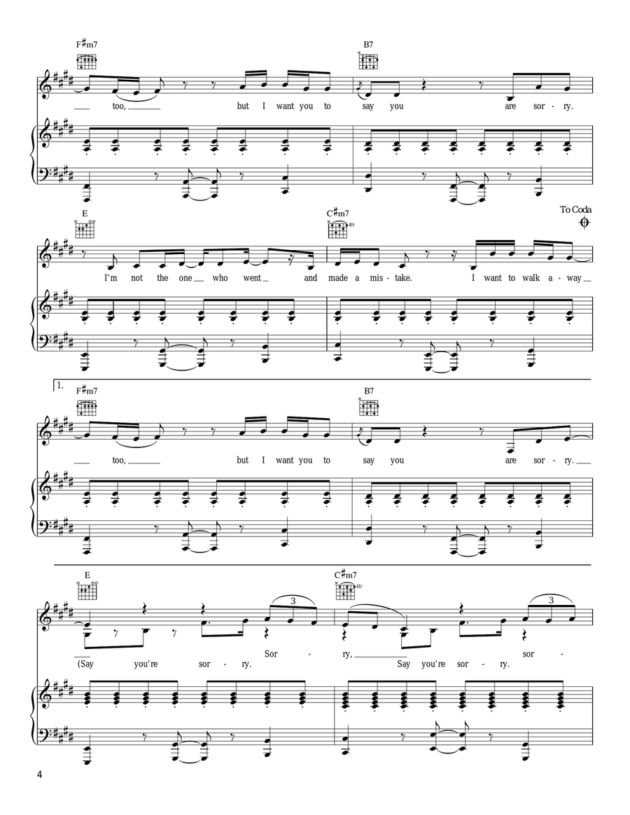 Say You're Sorry Piano, Vocal, Guitar scores gallery preview page 4