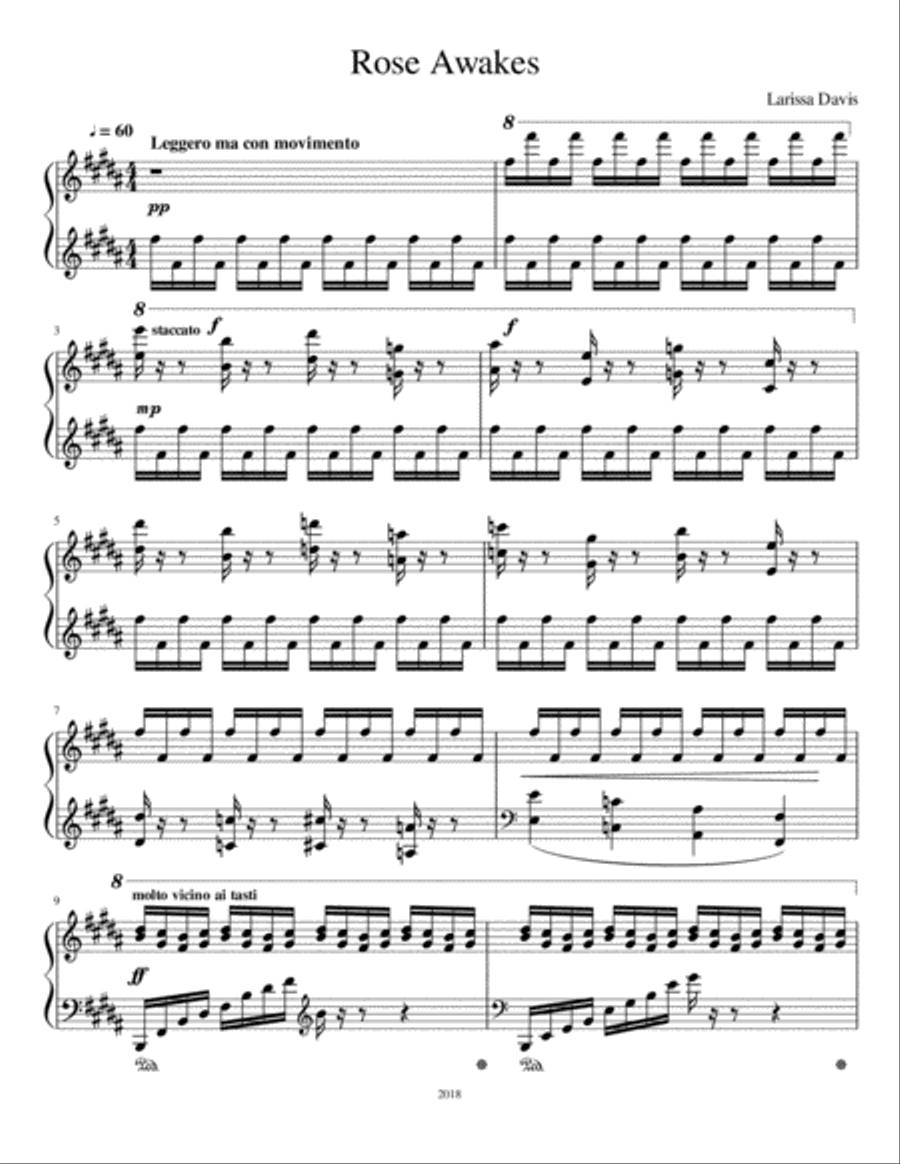 Rose Awakes Rose Awakes Piano Solo scores gallery preview page 1
