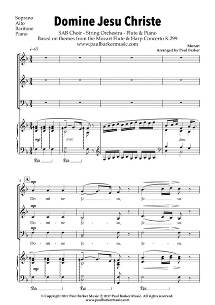 Domine Jesu Christe (SAB Choir/Piano) image number null